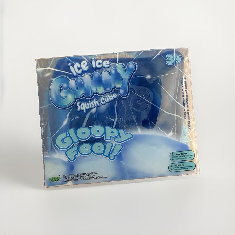 New PPNC Inc. Ice Ice Gummy Squish Cube Blue Gloopy Feel Viral Squishy Toy